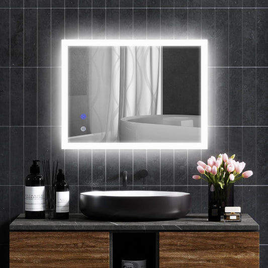 specchi da parete bianco regolabile illuminato a led